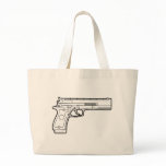 Beretta detailed firearm illustration tote bags