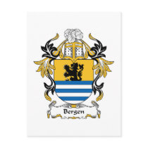Bergen Family Crest Postcards