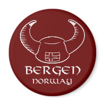 Bergen Norway Viking Hat Refrigerator Magnets