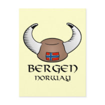 Bergen Norway Viking Hat Post Card