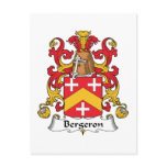 Bergeron Family Crest Postcards