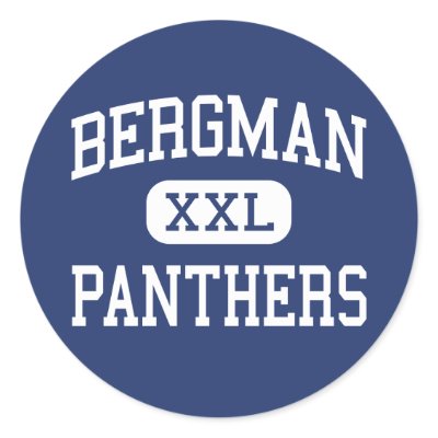 Bergman - Panthers - High - Bergman Arkansas Round Sticker by customteamsportswear