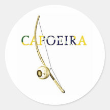 Berimbau Capoeira Round Sticker