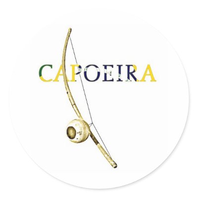 Berimbau Capoeira Round Sticker by philsartonline