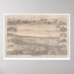 Berkeley, CA. Panoramic Map 1891 (0099A) -Restored