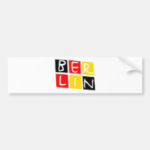 Berlin, Germany Logo in Squares Bumper Stickers