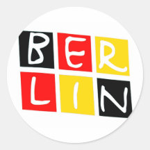 Berlin, Germany Logo in Squares Stickers