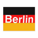 Berlin Logo in White on German Flag Post Card