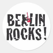 Berlin rocks runder aufkleber