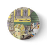 Berlin Street Scene 1920s Button