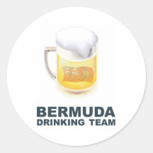 Bermuda Drinking Team Round Stickers