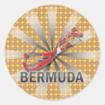 Bermuda Flag Map 2.0 Round Sticker