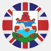 Bermuda High quality Flag Round Stickers