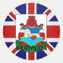 Bermuda Roundel quality Flag Round Stickers