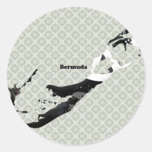 Bermuda Trendy Peace Sign with Bermudian map Round Sticker