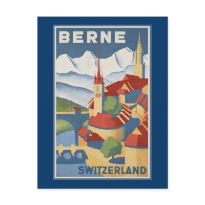 Berne Switzerland Postcard by vintage_poster