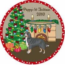 Berner Puppy's 1st Christmas Ornament 2010 Acrylic Cut Out