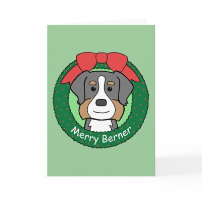 Bernese Mountain Dog Christmas Card by dogcartoons