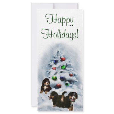 Bernese Mountain Dog Christmas Cards Personalised Rack Card by DogsByDezign