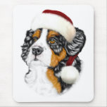 Bernese Mountain Dog Santa Pup Mouse Pad