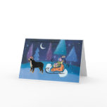 Bernese Mountain Dog & Sleigh Card