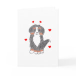 Bernese Mountain Dog Valentine Ears Greeting Card