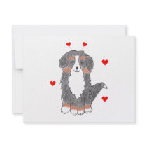 Bernese Mountain Dog Valentine Ears Personalized Invite