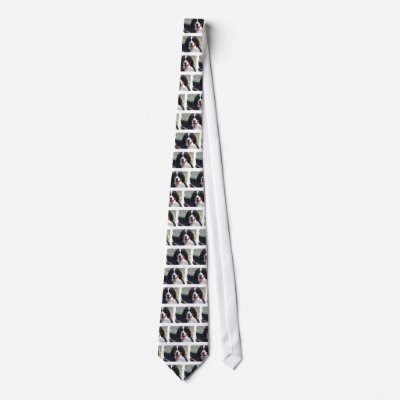 Bernese Mountain Dog with Big Tongue Men's Necktie by DogPoundGifts