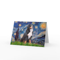 Bernese - Starry Night Greeting Cards