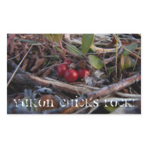 Berries and Twigs; Yukon Chicks ROCK! Rectangular Sticker