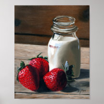 "Berries & Milk" Canvas Art Print