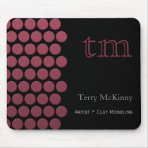 Berry Dots on Black Mousepad
