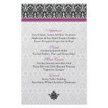 Berry Purple, Black, White Damask Menu Card
