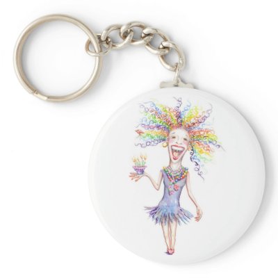Bertha the Birthday Broad keychain by Beautiful_Things