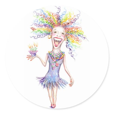 Bertha the Birthday Broad Sticker! by Beautiful_Things