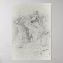 Berthe Morisot-Before the mirror Poster