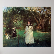 Berthe Morisot-Butterfly hunting Poster