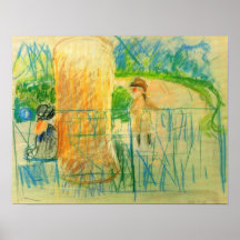 Berthe Morisot-Chair in the garden Poster