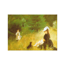 Berthe Morisot - In the Grass Stretched Canvas Print