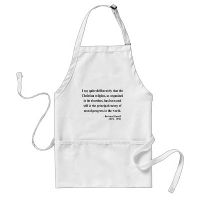 Bertrand Russell Quote 5a Aprons by atheist_store