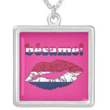 Bésame! in American Flag Colours Custom Necklace