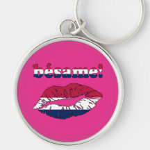 Bésame! in American Flag Colours Key Chain