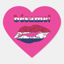 Bésame! in American Flag Colours Stickers