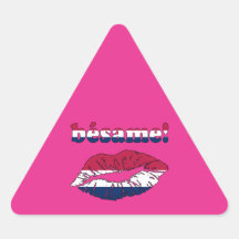 Bésame! in American Flag Colours Triangle Stickers