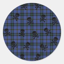 BeSkulled Plaid Stickers