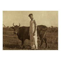 Bessie the Cow and her Farmer. Business Card