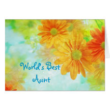 Best Aunt Daisy Floral Greeting Cards