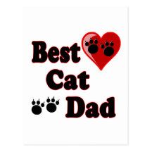 Best Cat Dad Merchandise for Father's Post Card