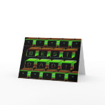 Best Dad Blocks Text Green and Brown Greeting Cards