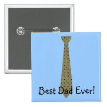 Best Dad Ever Dark Polka Dot Fake Tie Pin